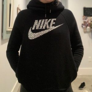 NIKE hooded black cheetah sweatshirt